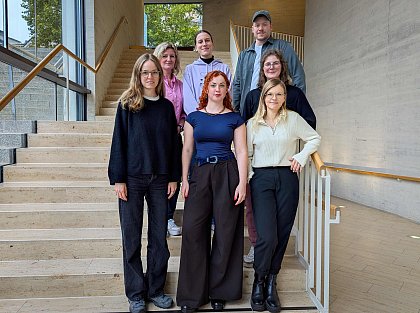 Das Gleichstellungsteam im Oktober 2025 (v.l.n.r erste Reihe: Alena Rathke, Theodora Leithold, Kerstin Bergmann; zweite Reihe: Doreen Khler, Hannah Sommer, Christopher Mllner, Anna Schmieder)